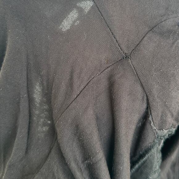 Free People Women's Black Mesh Insert Roxie Long Sleeve Hi-Low Top, Size M, GUC - Picture 9 of 10